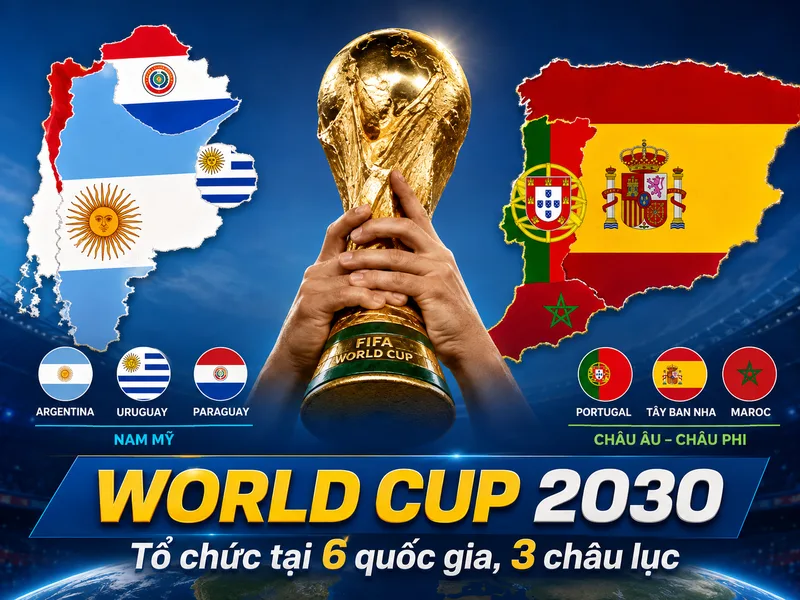 World Cup 2030 tạo dấu mốc đặc biệt khi kết nối sáu quốc gia thuộc ba châu lục trong kỳ giải kỷ niệm 100 năm.