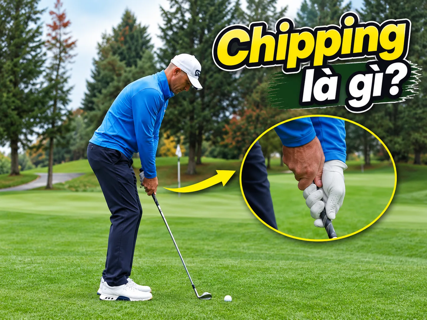 Chipping là kỹ thuật đánh bóng ngắn giúp golfer đưa bóng bay thấp rồi lăn đến gần hố, đặc biệt hữu ích khi bóng nằm quanh khu vực green.